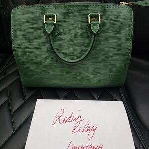 Louis Vuitton Green Epi Speedy 25